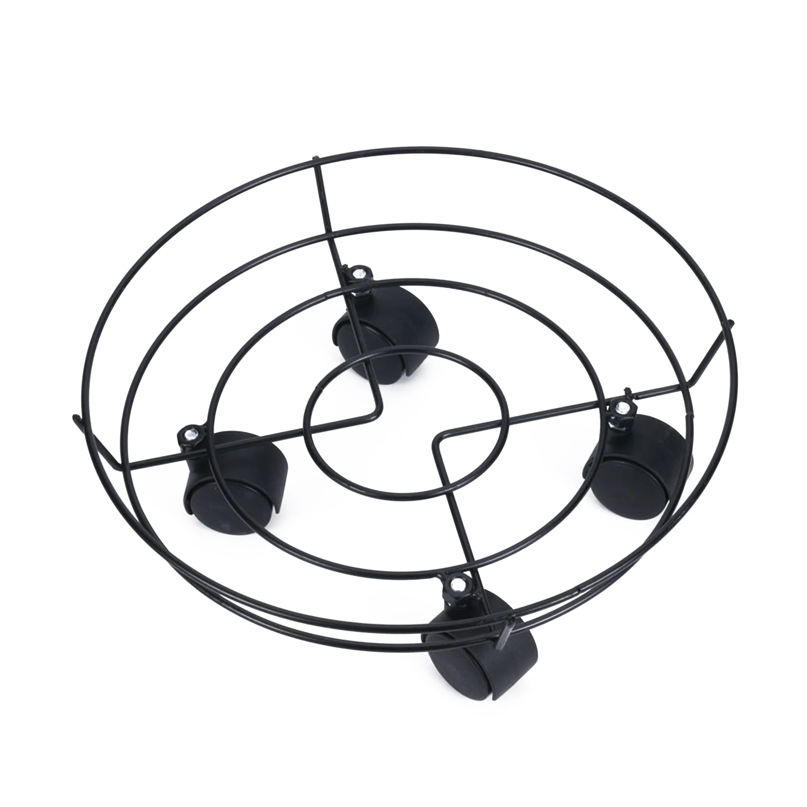 

Bracket Mobile Balcony Round Flower Pot Stand Mover Plant Tray Holder Garden Iron Plate Indoor Outdoor 4 Wheels