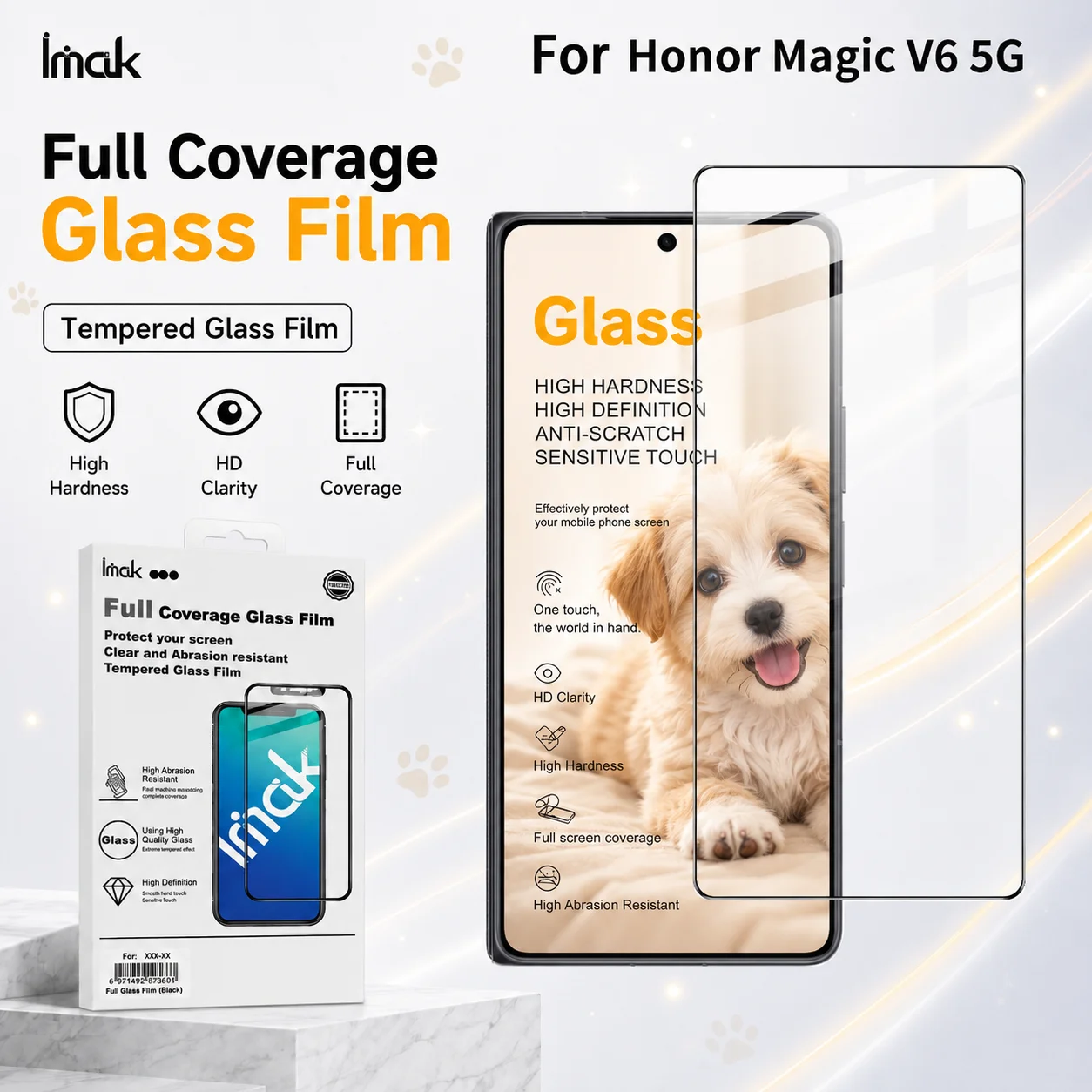 Фото Защитная пленка из закаленного стекла для Honor Magic V6 5G, твердость 9H, защита от отпечатков пальцев, HD Clear FM0003 №1