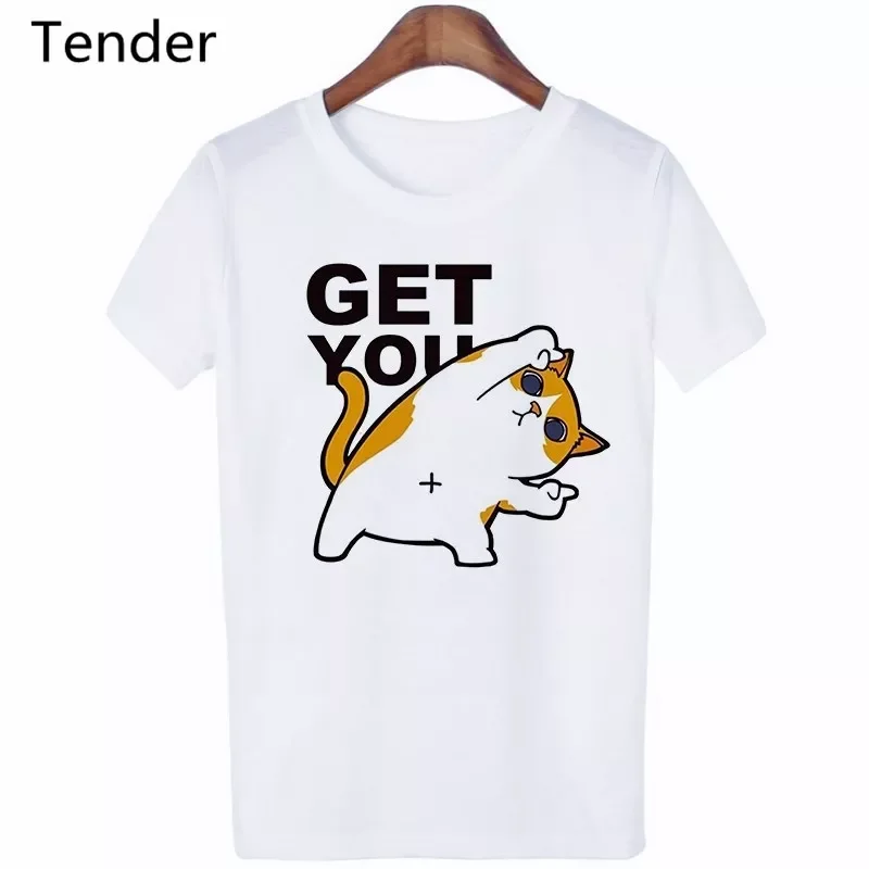 

Kawaii Cat T Shirt 2020 Fashion Women T Shirts Aesthetic Clothes Tshirt Leisure gpth Summer Streetwear Female T-shirt tops