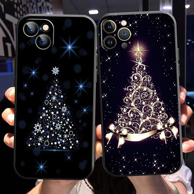 

Merry Christmas Tree Deer For Apple iPhone 13 12 11 Pro 12 13 Mini X XR XS Max 5 6 6S 7 8 Plus SE2020 Phone Case Soft Bumper