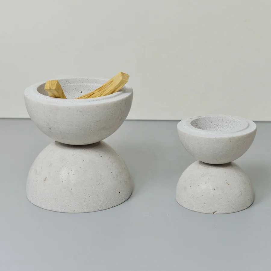 

Wholesale 20pcs Customized White Black Beige Travertine Incense Holder Home Hotel Tabletop Marble Incense Burner
