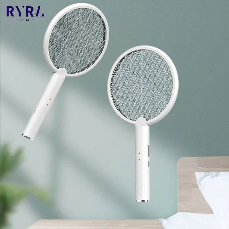 

Electric Mosquito Swatter Household Safety UV Killer Trap Racket USB Rechargeable LED Anti Insect Flie Swatter Mosquito 2 In 1