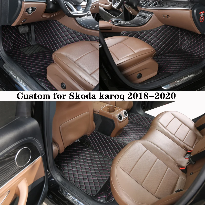 

Car Floor Mat For Skoda Karoq 2018 2019 2020 Rugs Panel Protective Pad Premium Custom Leather Foot Carpet Accessories