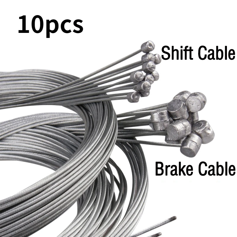 

10pcs/set 2M MTB Bicycle Brake Line Bicycle Speed Line Fixed Gear Shifter Gear Brake Cable Set Core Inner Wire for MTB Road Bike