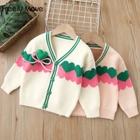 freely move kids girls cardigan sweaters autumn baby girl cotton sweater jacket v neck children knitted kids sweaters girls