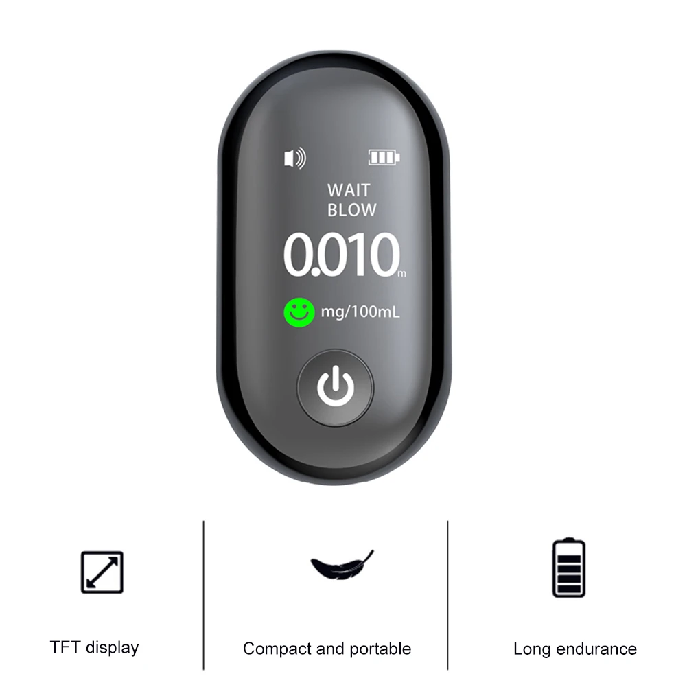 

Portable Non-Contact Professional Breath Tester 0.96FTF Screen USB Rechargeable Breath Tester Alcohol Detector Analyzer