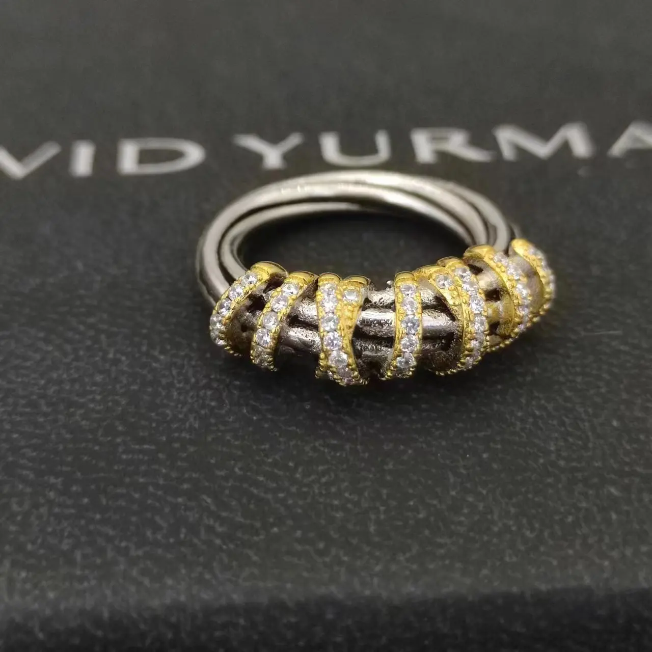 

High Quality David Yurman Women's Rings Petite Infinity Band Ring in Sterling Silver with Pavé Diamonds Women's Popular Charm