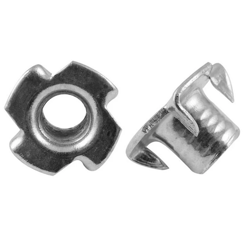 

M3 M4 M5 M6 M8 M10 Carbon steel Zinc Plated Four Claws Nut Speaker T-nut Blind Pronged Insert Tee Nut Furniture Hardware