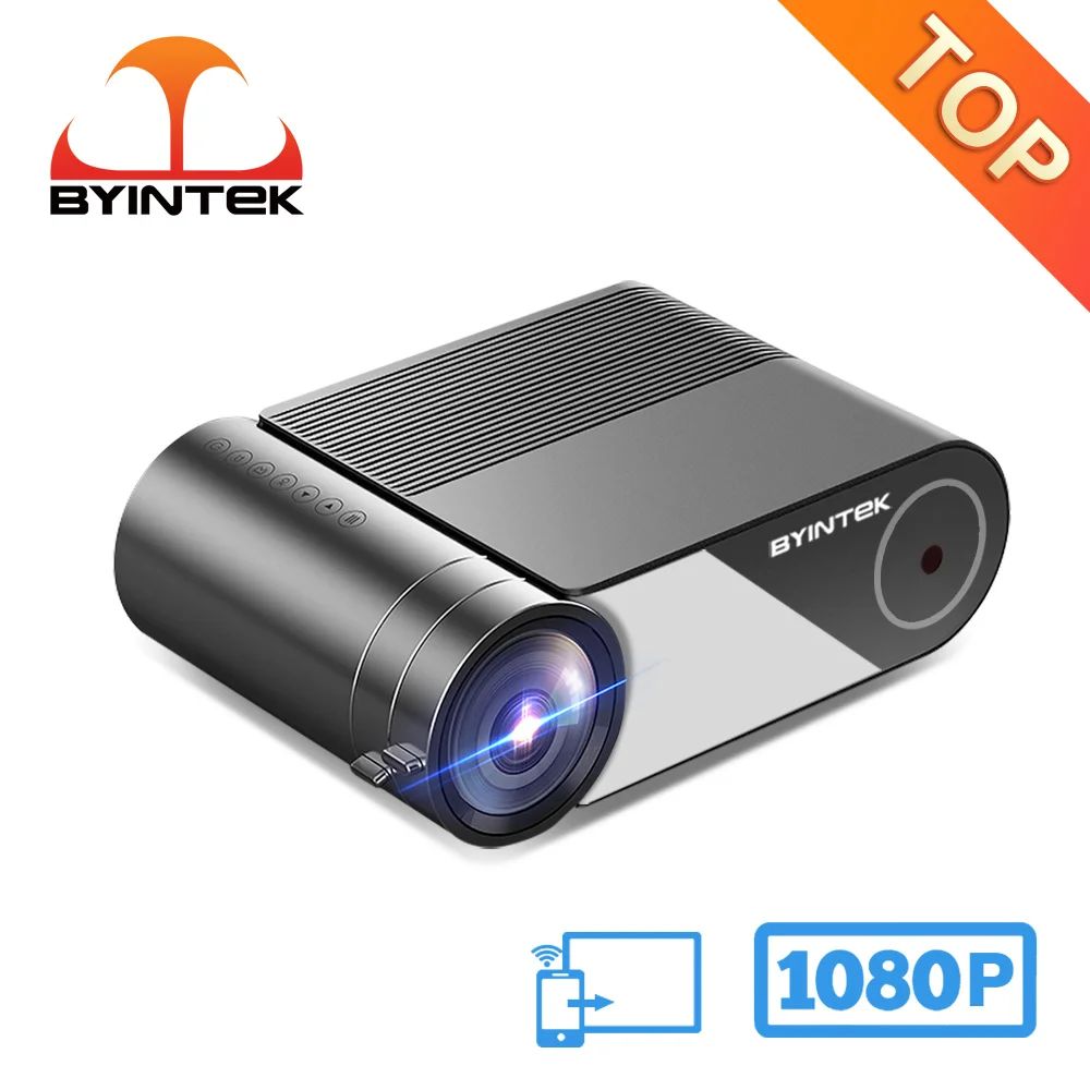

BYINTEK K9 1080P Full HD WiFi Display Home Theater Portable Movie Projector Support 4K Signal Input with 3W Speakers