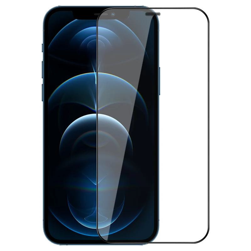 

2 в 1, ультратонкое закаленное стекло с полным покрытием для iPhone 12 Pro Max, NILLKIN Super Clean, защита экрана с крышкой камеры