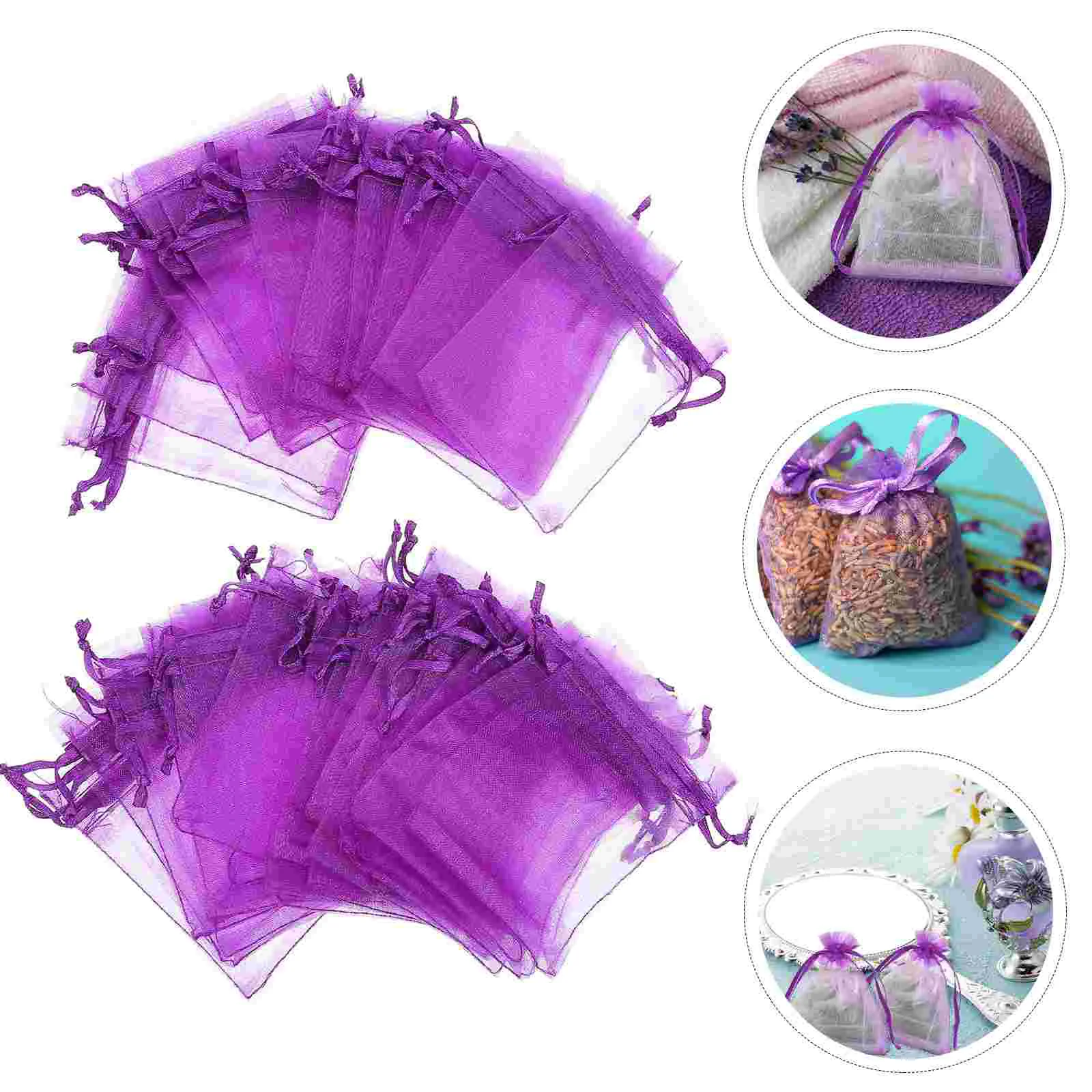 

Organza Drawstring Lavender Gift Candy Pouches Favor Jewelry Sachet Wedding Bagmesh Purple Sheer Present Emptyparty 5X7 Mini