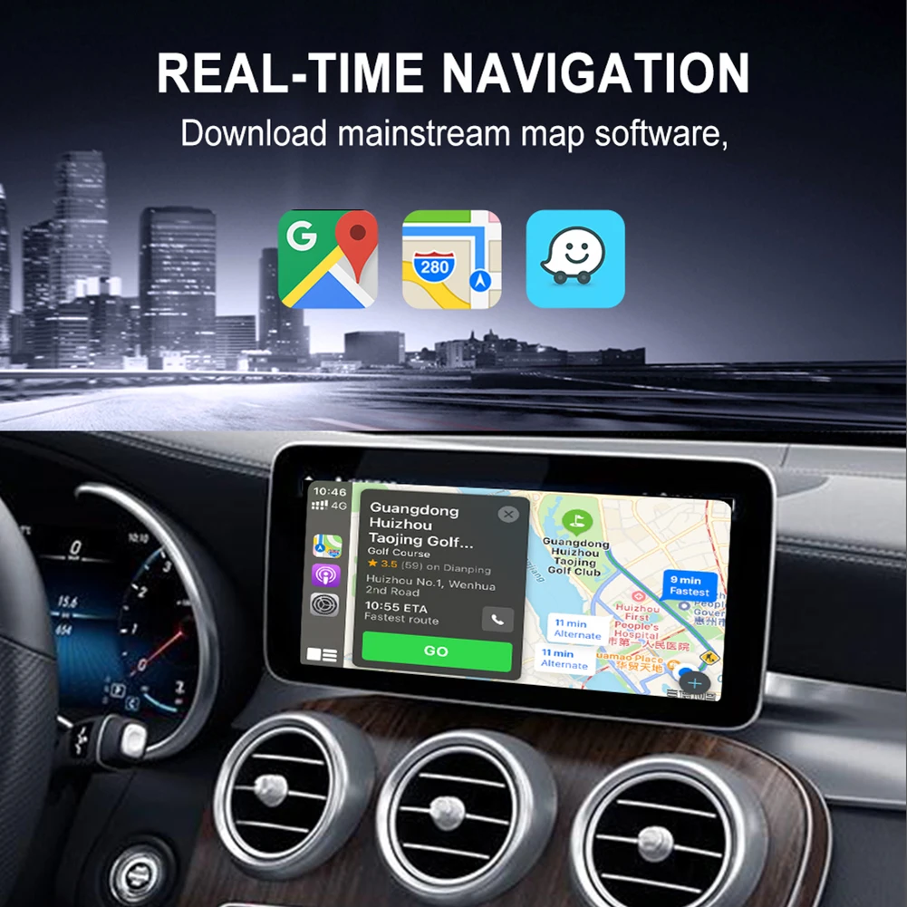

QL-CP2A Wired to Wireless Connection 5G WiFi Bluetooth-compatible 5.0 CarPlay Wireless Dongle Activator Auto Accessories