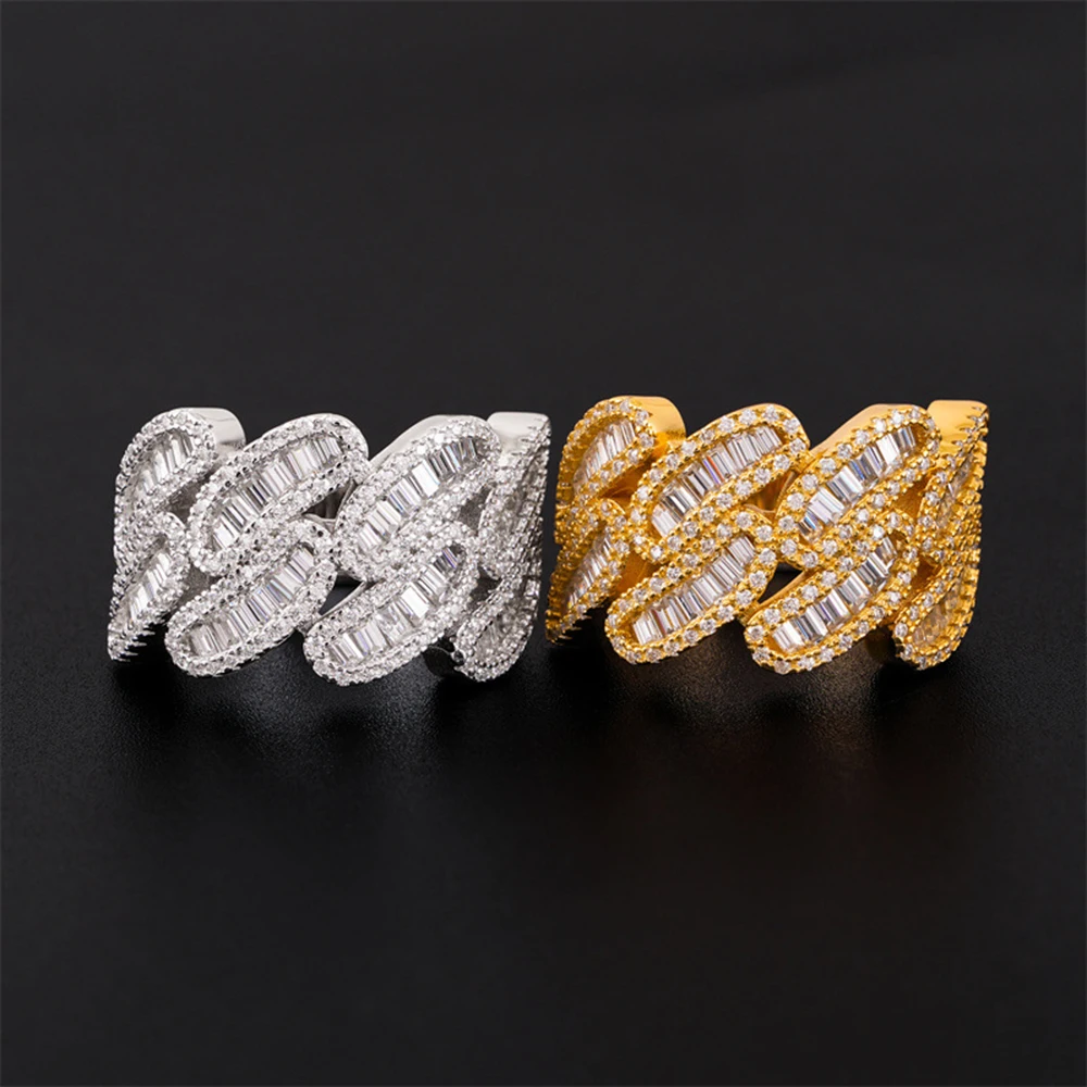 Chain Moissanite Rings For Women S925 Silver Wedding Ring Finger Jewelry Men Pass Tester Free Shipping