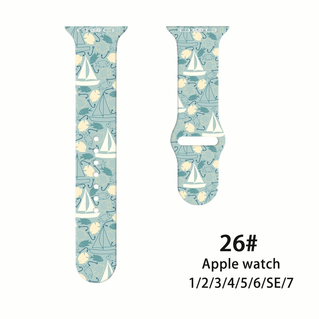

For Apple Watch Band SE S8 7 6 5 4 3 Silicone Animal Floral Print 38MM 49MM 41MM Bracelet Band For iWatch Band 45MM 42MM 44MM