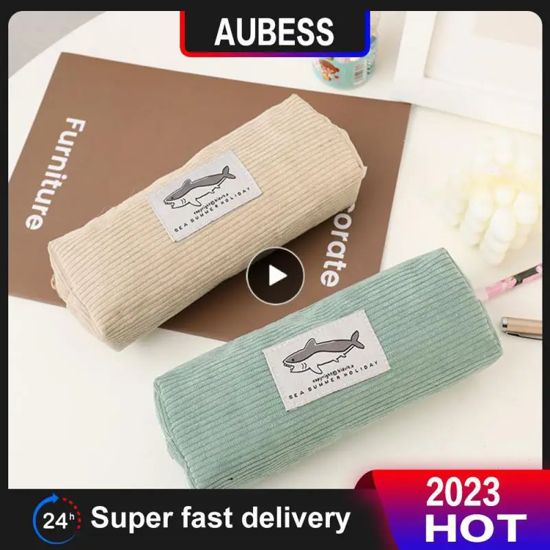 Case Super Capacity About 35g Corduroy Pen Case High-quality Corduroy Kawaii School Pencil Pouch Stationery Pen Bag