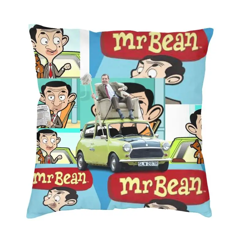 Cartoon Mr Bean Luxury Throw Pillow Covers Living Room Decoration Animated TV Movie Sofa Cushion Case Home Decorative