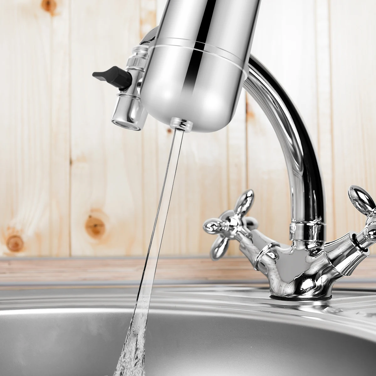 

Tap Faucet Water Filter Purifier System Kitchen Faucet Mount Cleaner Home Chrome