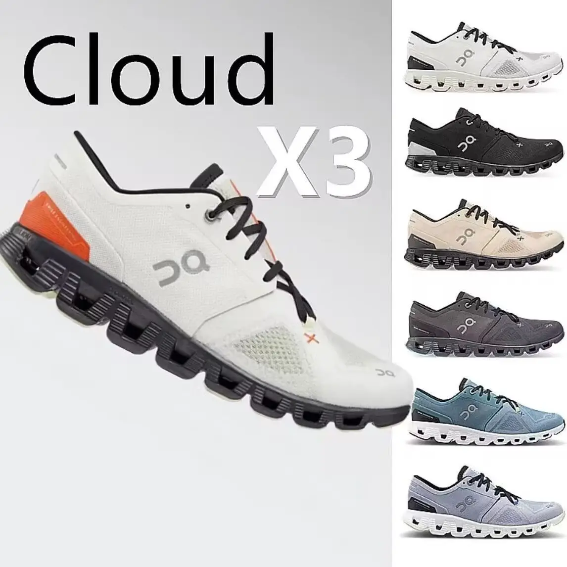 

On Run Cloud X3 Running Shoe Mesh Breathable Lightweight Training Casual Black and White All White Men and Women