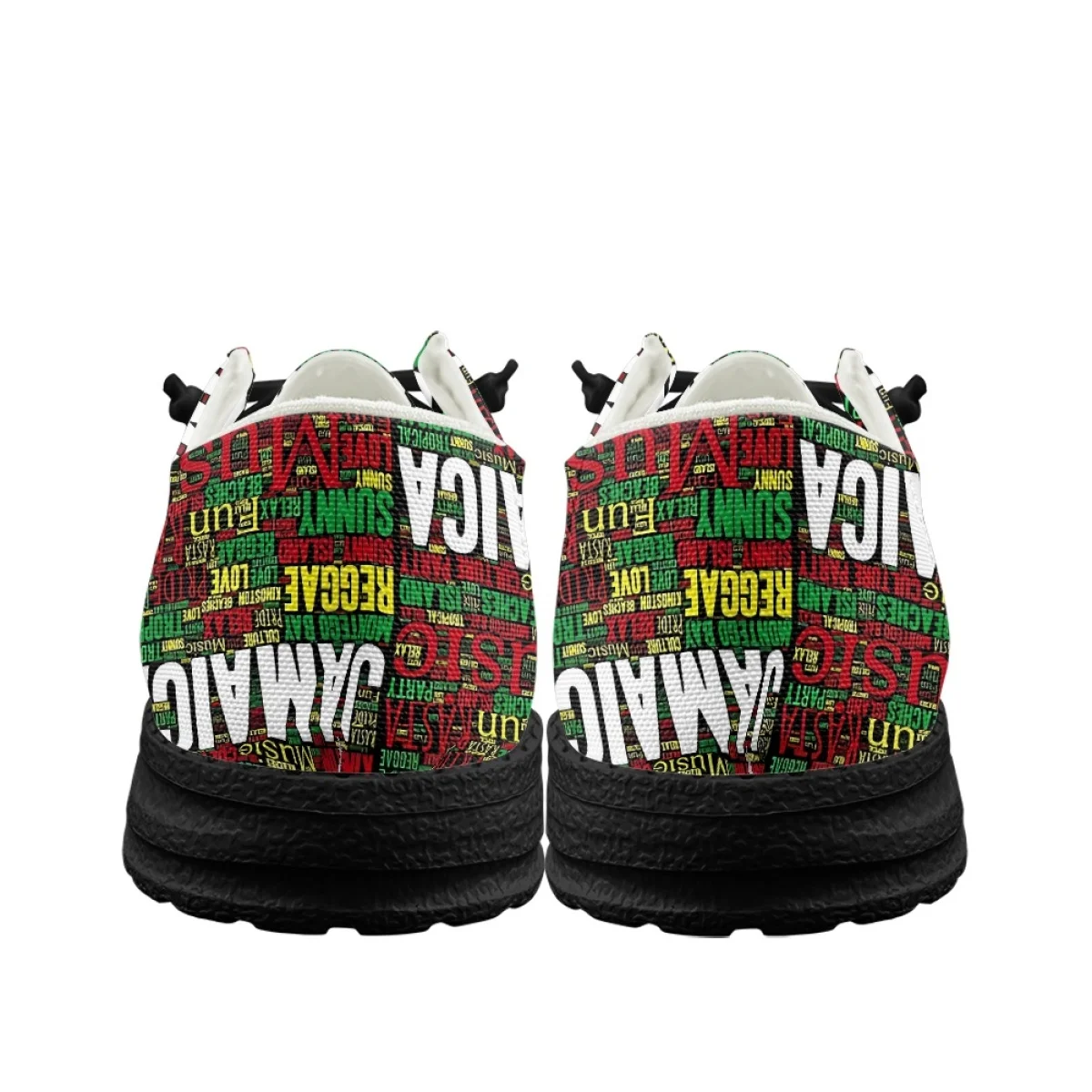 INSTANTARTS Jamacia Flag Design Slip-on Flats for Men Outdoor Lightweight Sneakers Unisex Casual Sneakers Comfortable Walk Shoes