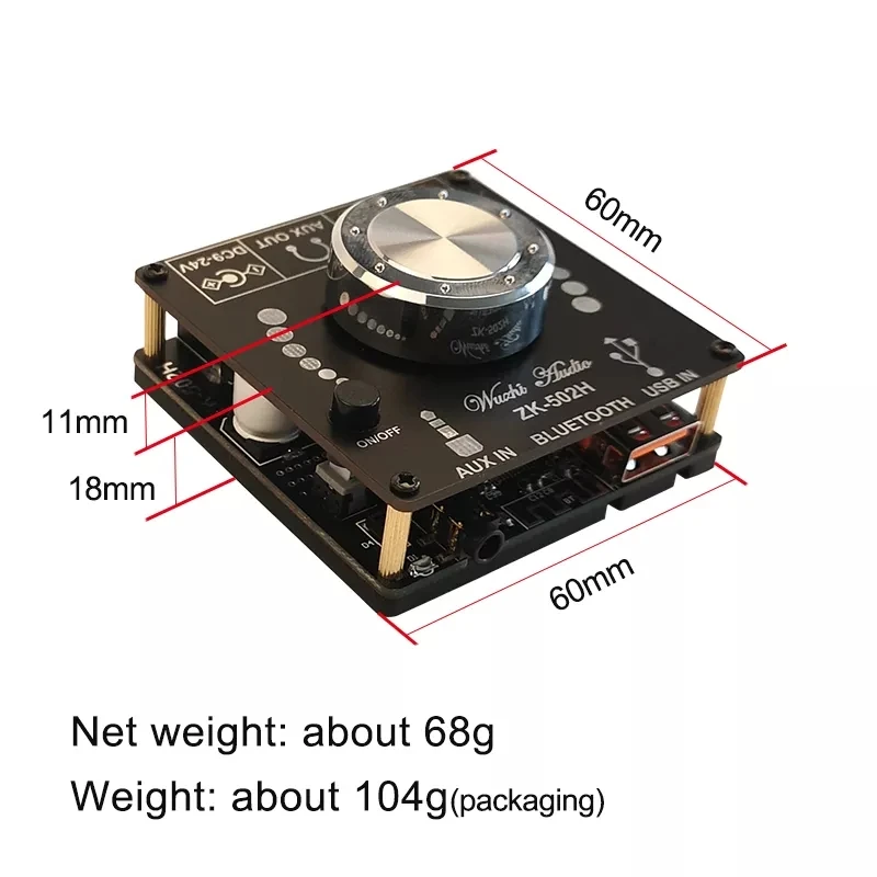 Плата усилителя ZK-502H 50W + Bluetooth