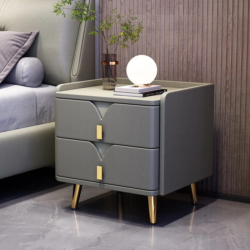 

Smart Bedside Table with Wireless Charging Nordic Style Side Cabinet with Drawers LED Nightstands Multi Function End Table