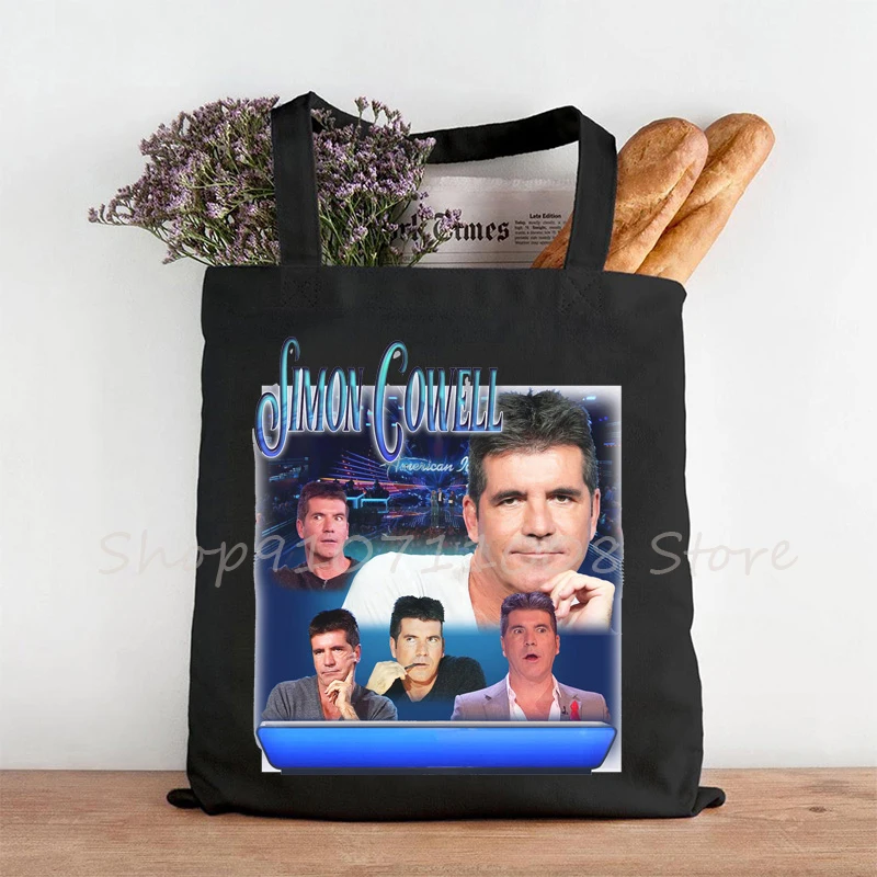 

SIMON COWELL Canvas Bag Harajuku Gothic Women Shoulder Bag Casual Vintage Print Gothic Large Capacity Shopper Bag