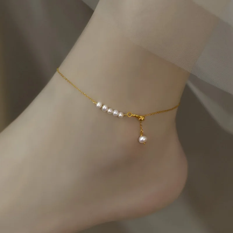 

ZHIXI New Pearl Anklet Natural Freshwater 14K Gold Filled Chain Original Design Handmade Custom Fine Jewelry girl Gift