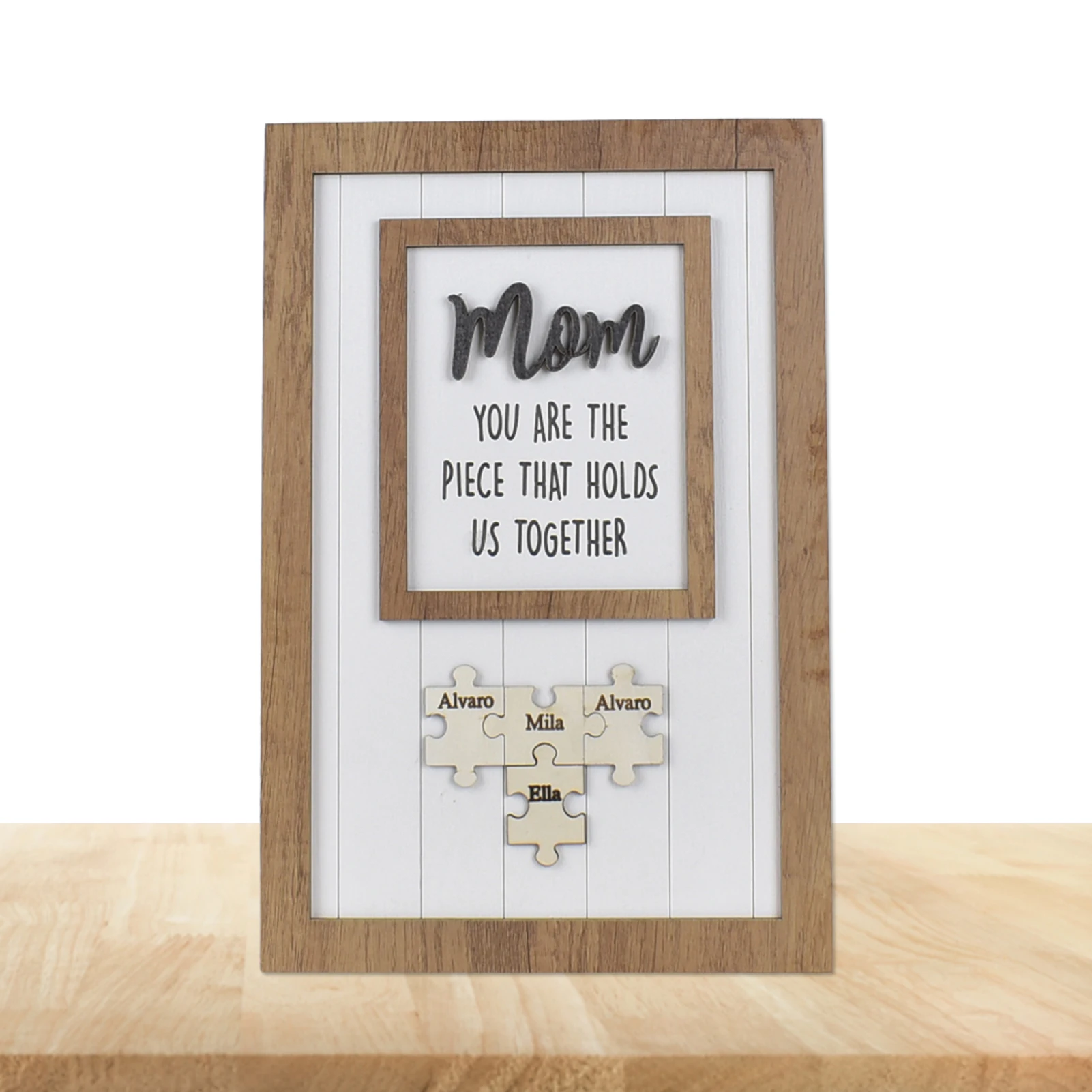 

Mother's Day Wooden Ornaments Wood Personalized Picture Frame Custom Puzzle Plaque Gift Home Decoration Perfect Gift For Mom