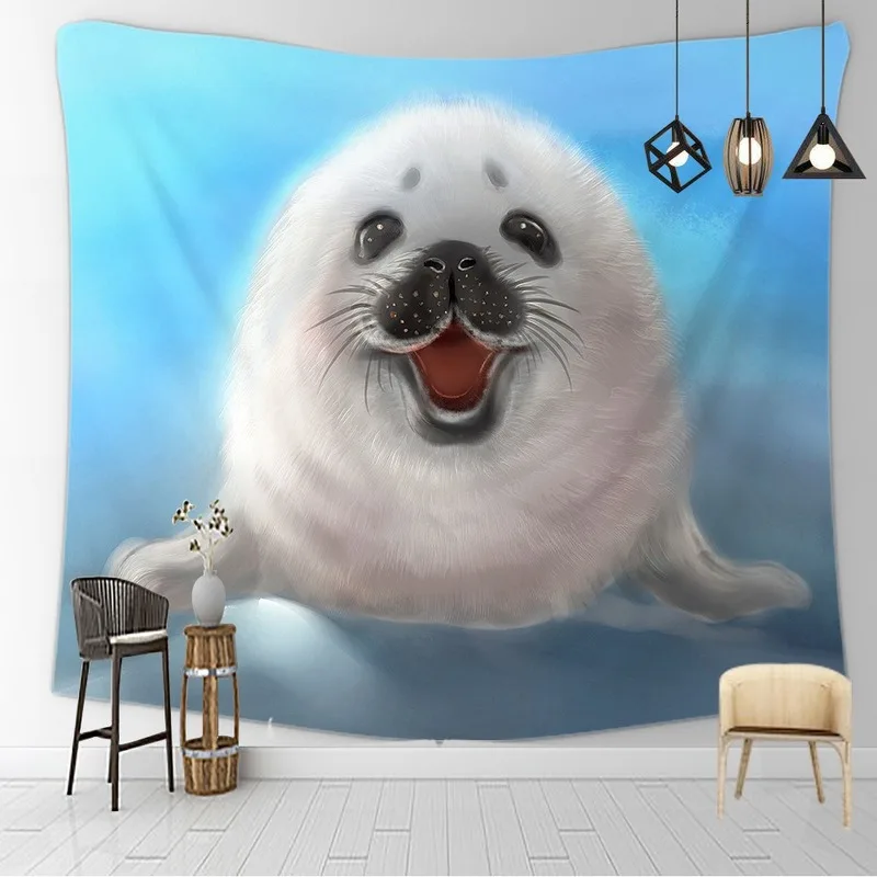 

Cute bio net red background cloth ins bedroom bedside home decoration hanging cloth cartoon printed tapestry