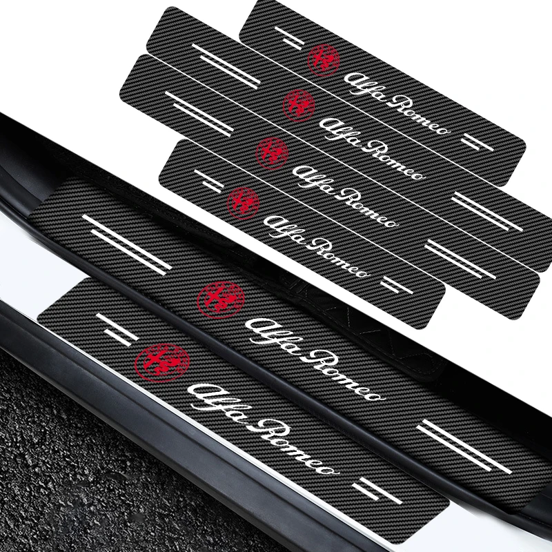 

4pcs Car Threshold Door Sill Protector Anti Scratch for Alfa Romeo Mito 147 156 159 166 GT Giulia Giulietta Stelvio Accessories