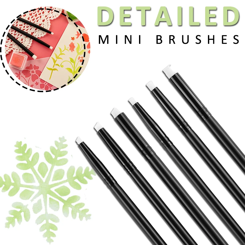 Angled/Flat Tip Mini Detailed Blending Brushes Ink Blenders Art Tool for Crafts Drawing Card Making Painting Supplies 2022