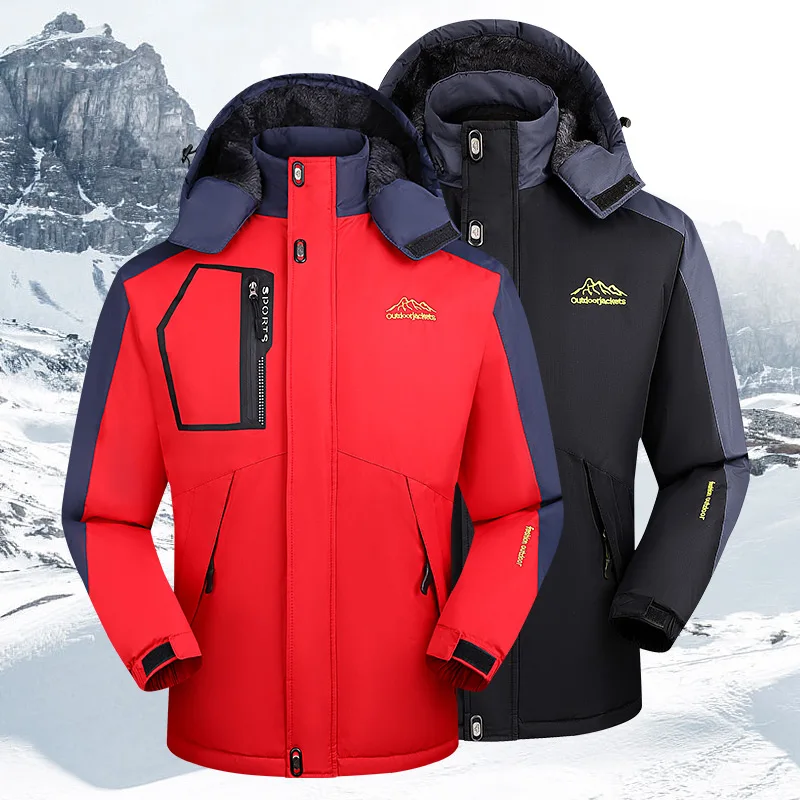 

Couple Autumn and Winter Outdoor Two-piece Jackets Men's Women's Windproof Warm Mountaineering Jackets Men Work Clothes 2022