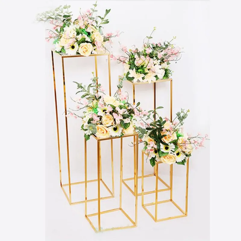 

10set Wedding Metal Iron Art Rectangle Three-dimensional Geometry Guide Wedding Decoration T Stage Event Party Decoration