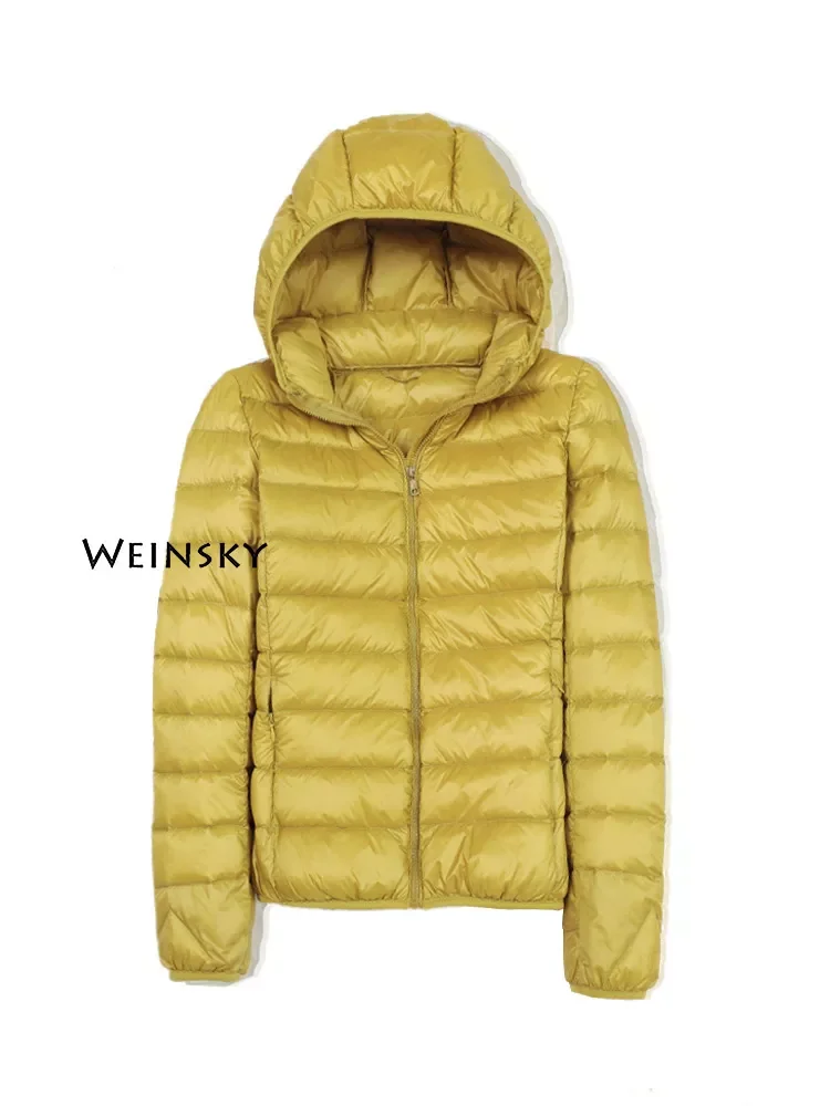 

2022NEW Spring Autumn Women Ultralight Thin Down Jacket White Duck Down Hooded Jackets Warm Winter Coat Female Portable Outwear