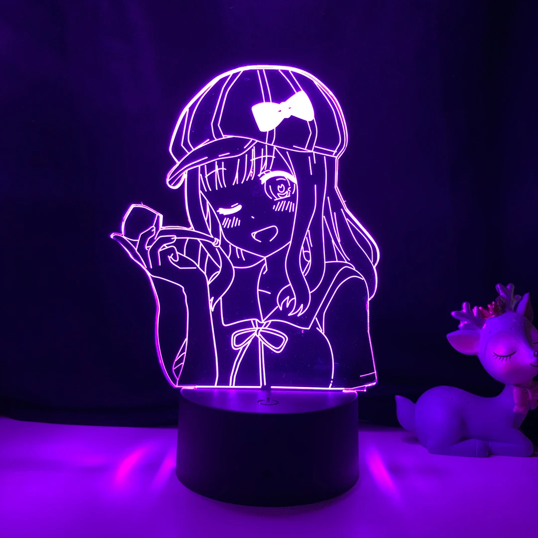

Anime Kaguya Sama Love Is War Chika Fujiwara Figure Led Light for Bedroom Decor Nightlight Manga Birthday Gift Room Desk Lamp 3d