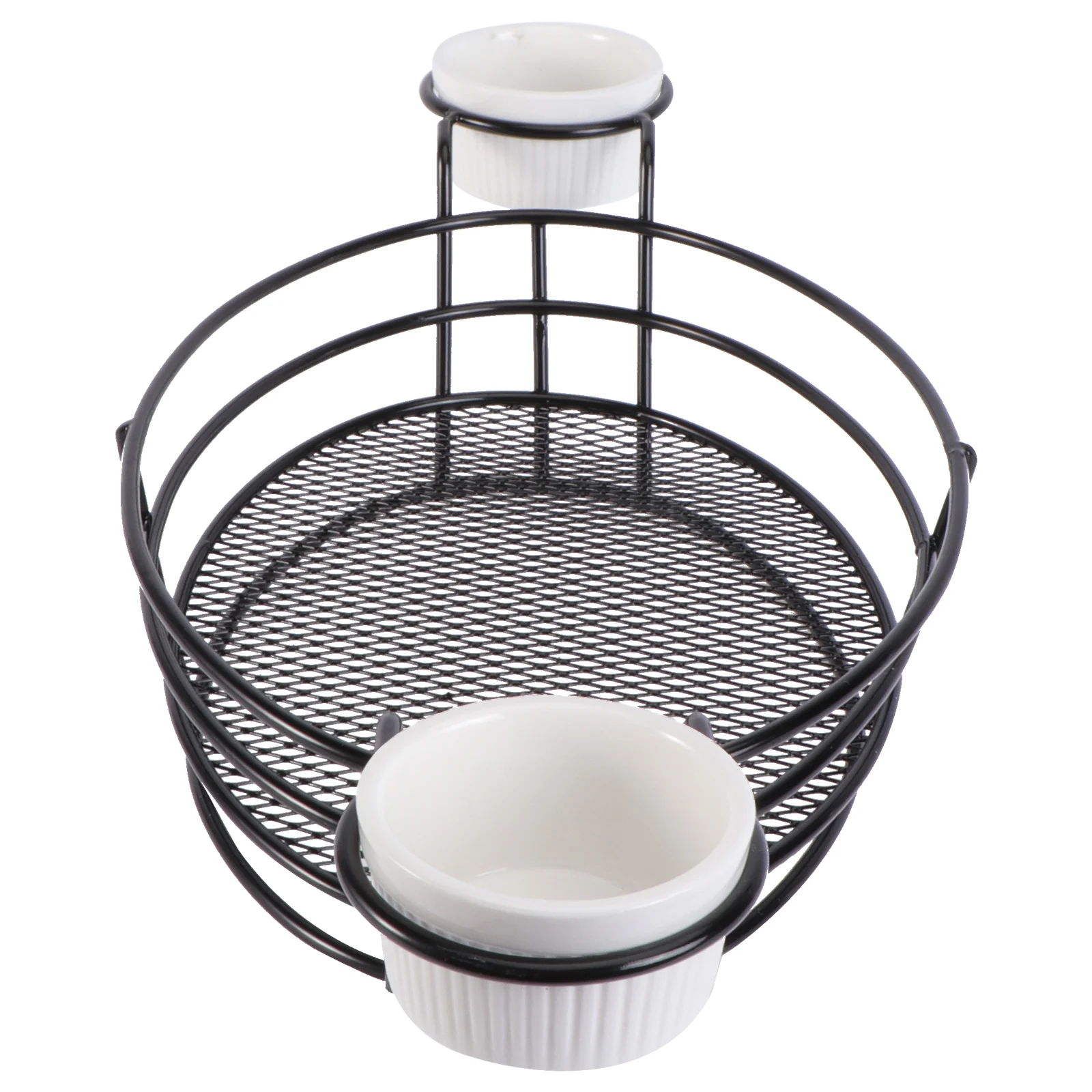 

Stainless Steel Chip Basket Kitchen Round Serving Tray Frying Supplies Storage Circle Dipping Sauce Fried Chicken
