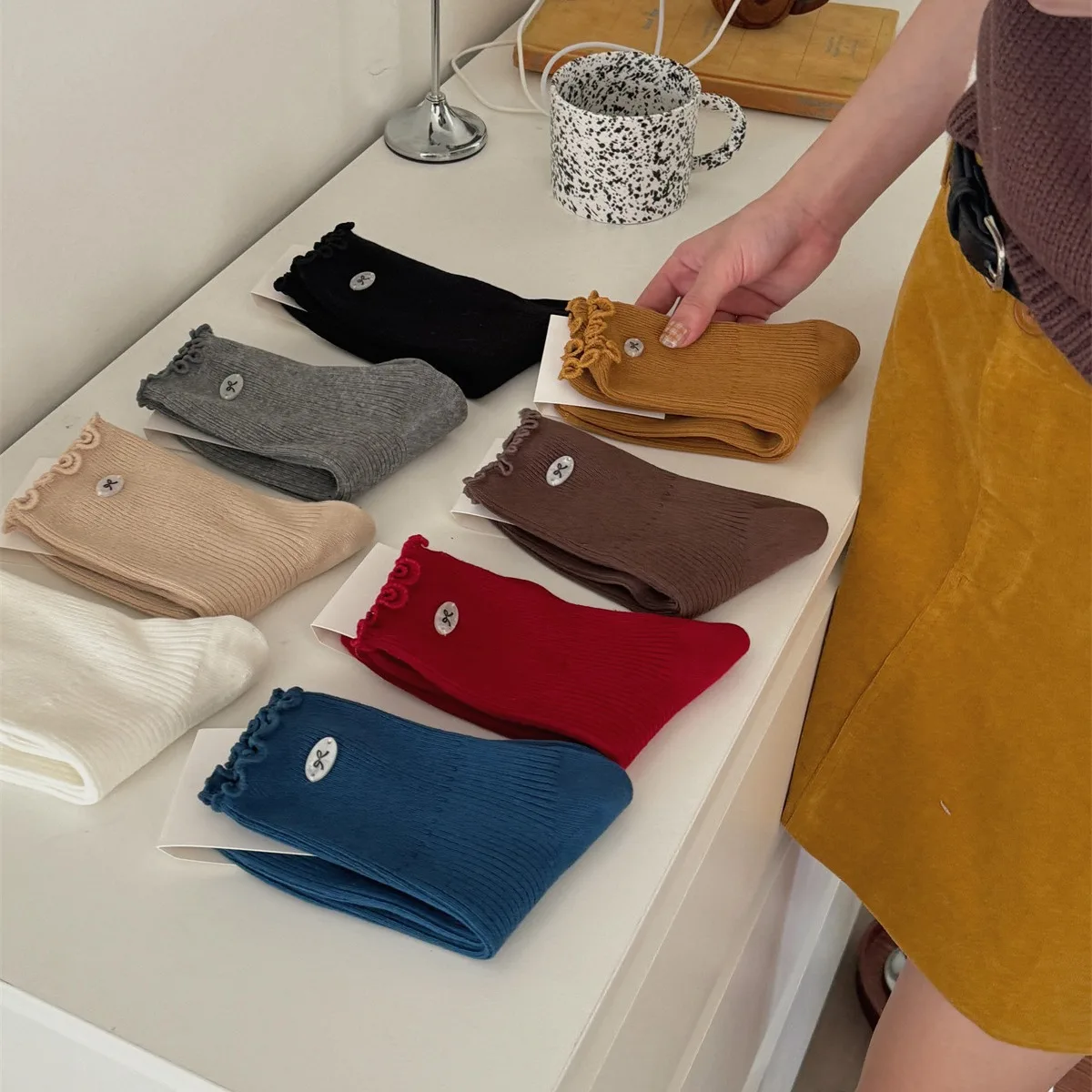 SP &amp CITY милые носки с бантом и рюшами для девочек женские дышащие хлопковые