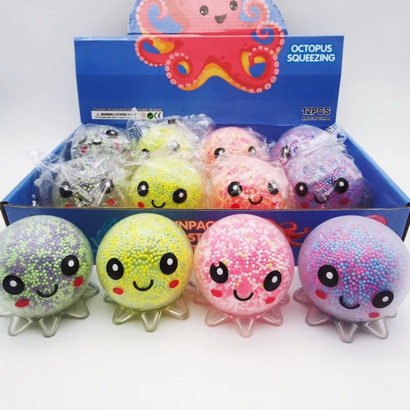 Light octopus pinch music foreign trade octopus vent decompression air ball TPR toy wholesale