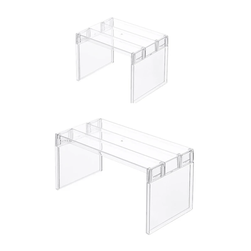 

Clear Divider Storage Rack Stackable Double Layer Transparent Organizer
