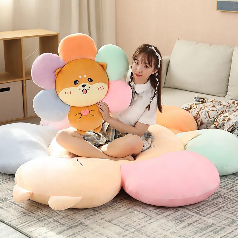 

Cute Giant Size Flower Mat Pillow Cushion Stuffed Toys Soft Cushion Nice Sofa Kawaii Birthday Baby Kids Gift