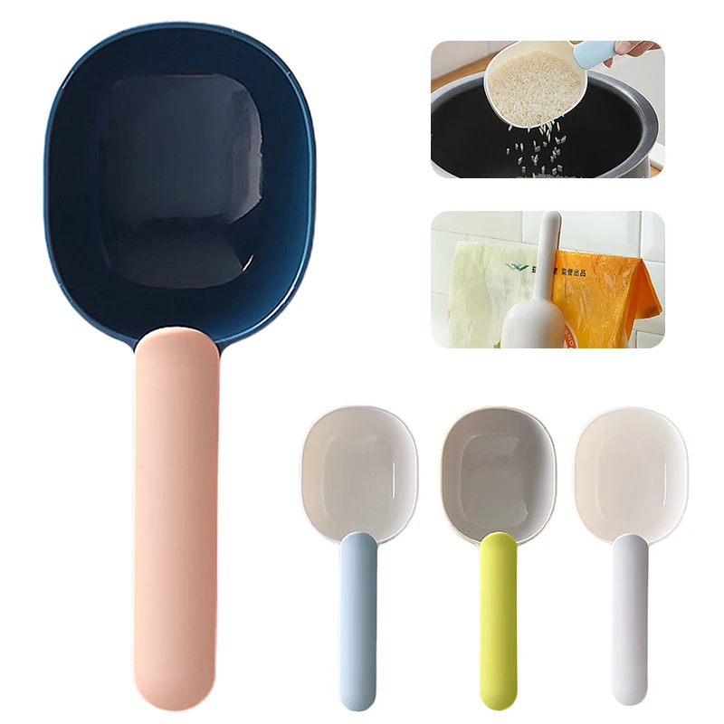 

2 in 1 Creative Scoop Rice Spoon Kitchen Rice Shovel Flour Spoon Coarse Grains with Clip Spoon Large Capacity Sealing Spoon