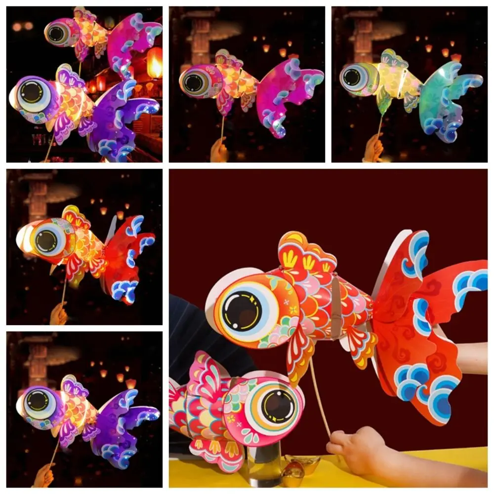 

With LED Light DIY Mid-Autumn Lantern Blessings Handmade Mid-Autumn Light Lamp Luminous Good Luck Party Glowing Lantern