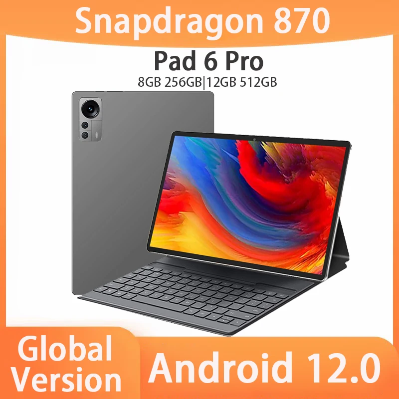 

2023 Global Version 11 Inch Pad 6 Pro Tablet Android 12.0 Snapdragon 870 12GB RAM 512GB ROM 10000mAh tablet 5G Wifi Tablets PC
