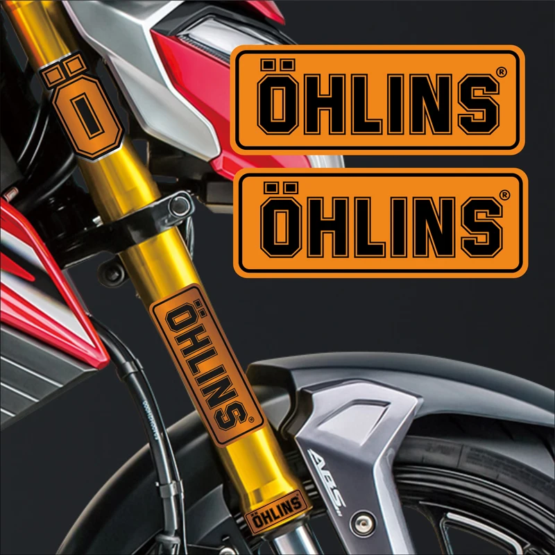 For OHLINS Suspension Shocker Damper Motorcycle Accessories Decorate Insignia Ad Reflective Stickers  Decals