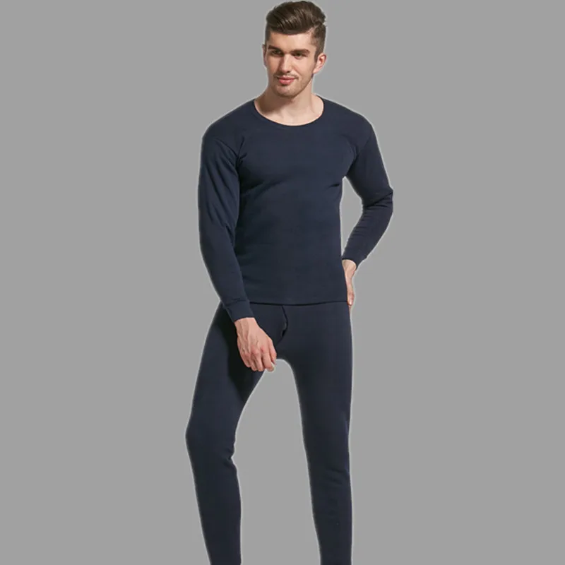 Large Size Thermal Underwear Set For Men Winter Thicken Thermo Underwear 2Pcs/set Long Sleeves Tops+ Pants Warm Thermal Clothing