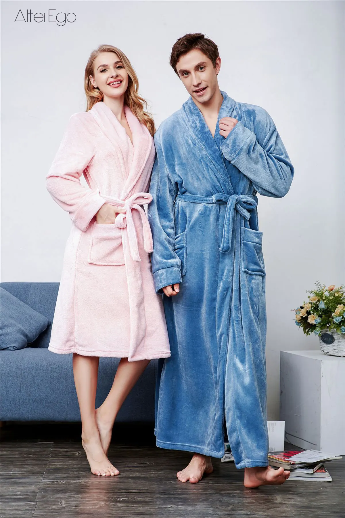 Winter Thickened Robe Unisex Flannel Bathrobe Men Women Solid Housecoats for Home Shawl Collar Nightgown 2022 Warm Dressing Gown
