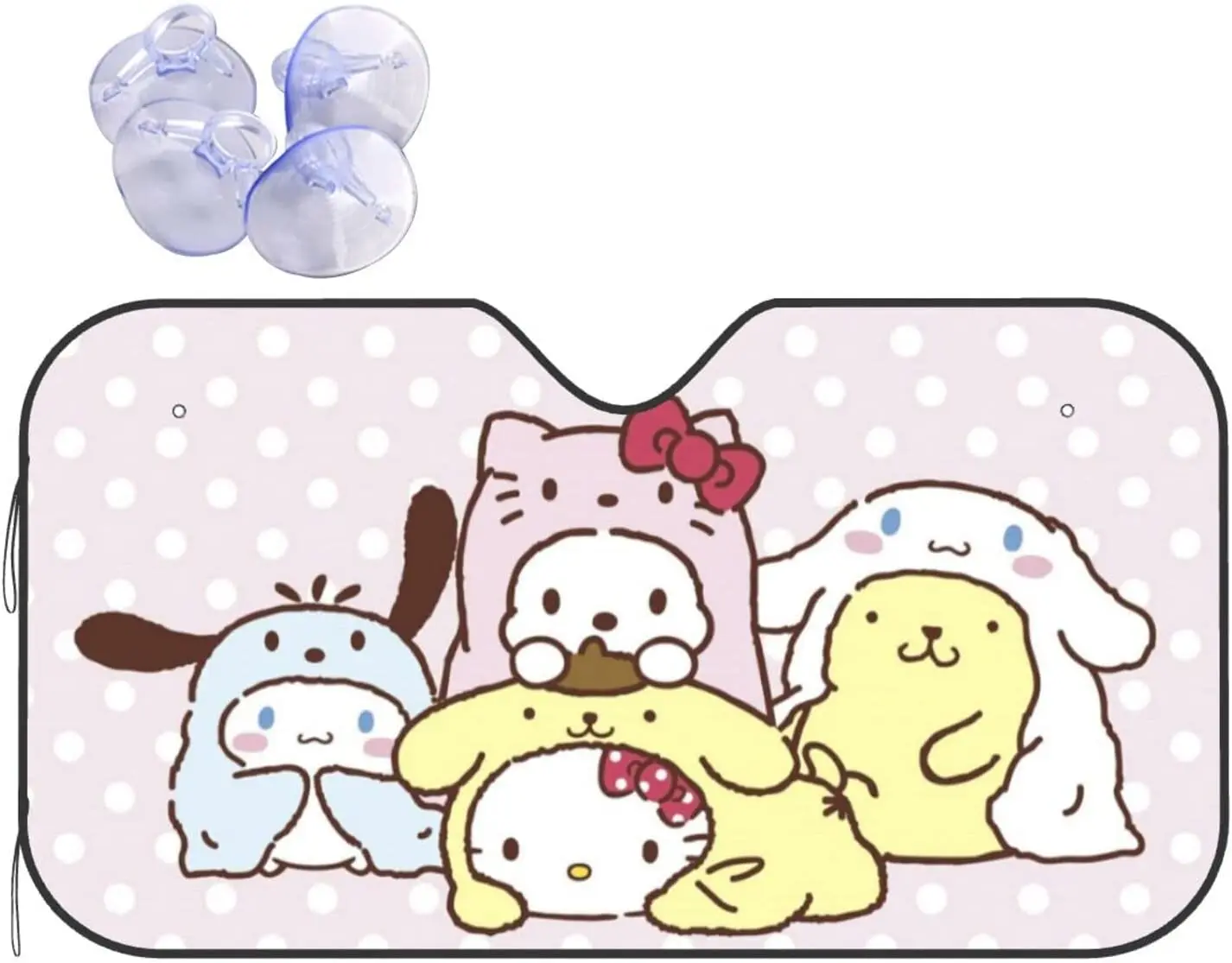 Cute Pink Cartoon Anime Windshield Sun Shade for Car Trucks SUV Sunshade Auto Sunshades Blocks UV Rays Vi |