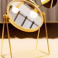 gold round table decorative mirrors makeup nordic aesthetic mirrors gold room ornaments decoration salon room decoration
