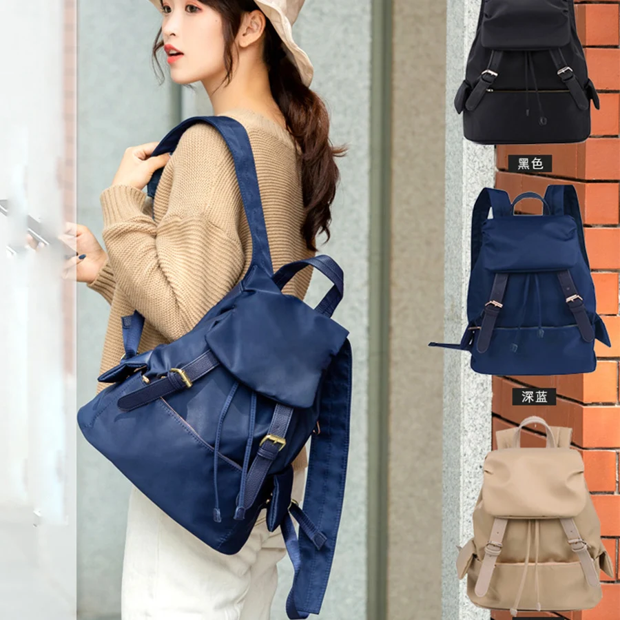 

2022 New Waterproof Oxford Cloth Women Backpack Design Light Schoolbag Travel Rucksack Mochilas Casual Lides Shoulder Bags Black