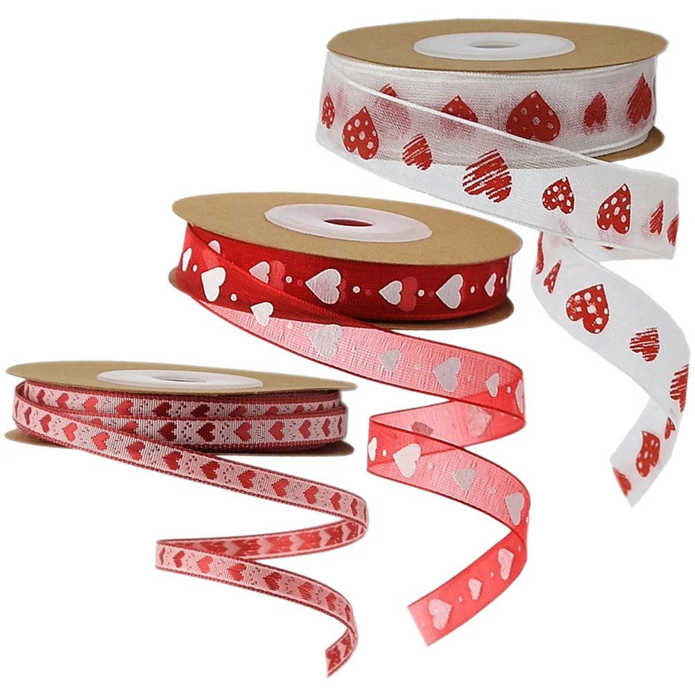 

Ribbon Valentine Ribbons Gift S Day Wrapping Heart Party Bows Hair Wedding Box Decor Diy Packaging Loving Bow Chiffon Favors